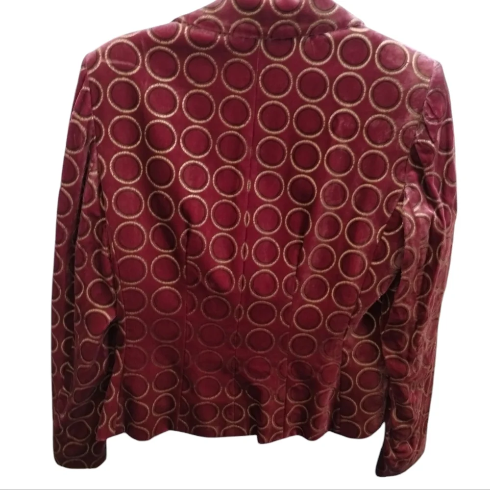 Y2K Kay Unger NY Women's Velour Art Wear Grannycore Old Money Blazer Size 8 Vamp